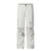 Men's Clothing Autumn White Overalls Water Slurry Print Overalls Retro Trendy Straight Overalls_mkmklike.com