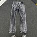 Men's Clothing Unisex Trendy High Street Style PU Washed Denim Jeans Distressed Crack Flared Texture Men's Clothing_mkmklike.com