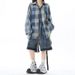 Men's Vintage Workwear Denim Shorts Distressed Raw Hem Multi-Pocket Cargo Design 5-Inch Inseam Retro Streetwear Blue Black S-3XL_mkmklike.com