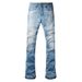 Men's Loose Straight Leg Jeans American Hand Painted Graffiti Fashionable Print Casual Retro Men's Pants_mkmklike.com