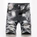 Loom 2022 Trendy European And American Style Ripped New Denim Mid-Length Retro Plus Size Summer Men's Cross-Border Shorts_mkmklike.com