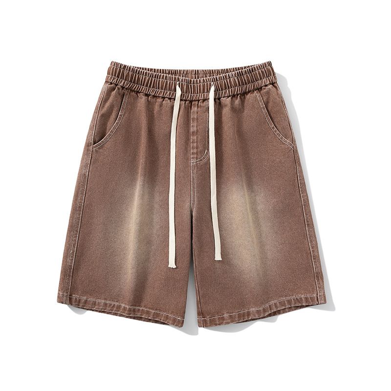 Men's Clothing Shorts Hip Hop Loose Straight Casual All Match Solid Color Shorts_mkmklike.com