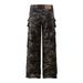 American High Street Camouflage Cargo Men's Denim Functional Style Mountain Series Outdoor Straight Multi-Pocket_mkmklike.com