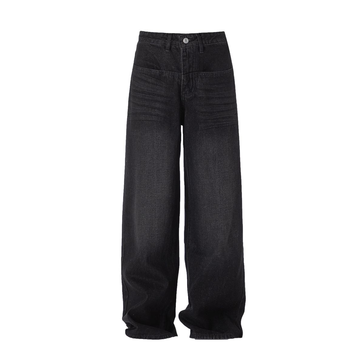 Men's Clothing Drape Loose Jeans Black Straight Wide Leg Pants Oversize Men And Women Pants_mkmklike.com