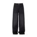 Men's Clothing Drape Loose Jeans Black Straight Wide Leg Pants Oversize Men And Women Pants_mkmklike.com