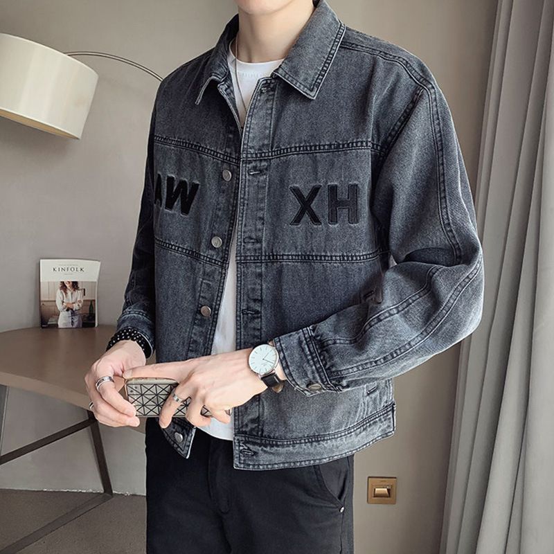 Stylish Versatile Denim For Men Spring Autumn Ins Trend Brand Japanese Workwear Retro Trendy Casual Washed Jacket_mkmklike.com