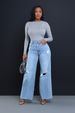 Women’s High-Waisted Ripped Wide-Leg Jeans – Straight Cut Distressed Denim Pants (Dark Blue/Light Blue, Sizes S-XXL, Comfort Stretch)_mkmklike.com