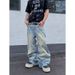 Vintage Washed Blue Jeans – High Street Oversized Straight-Leg Denim Pants (Unisex, S-3XL, Distressed, No Stretch, Drop-Cuff)_mkmklike.com