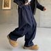 Men's Clothing Men's Vintage Belt Loop Streetwear Jeans – Oversized Straight Fit, Distressed Wash, Retro Denim (S-3XL, Ultra Deep Blue)_mkmklike.com