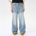 Men's Clothing Summer New Arrivals Washed Crease Design Distressed Light Blue Jeans_mkmklike.com