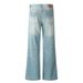 Denim Washed Flared Vibe Trend Hip-Hop Men's Stitched Split Deconstructed Patchwork Loose Wide-Leg Long Pants_mkmklike.com