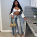 High-Waisted Women's Distressed Jeans | Washed Blue Straight-Leg Denim Pants – Urban Streetwear & Vintage-Inspired (S-2XL)_mkmklike.com