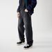 Men's High Street Vintage Washed Lightning Jeans - Clean Fit Loose Straight Denim Pants, Retro Distressed Style (28-40)_mkmklike.com