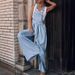 Women's Clothing Summer New Women's Loose Side Pocket Sleeveless Ladies Denim Overalls_mkmklike.com