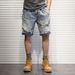 Men's Clothing Denim Shorts Men's Summer Ripped High Street Fashion Brand New Thin Loose Shorts Retro Mid Length Pants_mkmklike.com