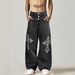 Fashion Double Waist Trendy Men's Jeans Personalized Hot Diamond High Quality New Loose Trousers_mkmklike.com