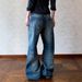Retro Washed Distressed Ripped Patched Whisker Jeans Straight Leg Loose Fit For Men And Women Stylish Denim_mkmklike.com
