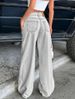 K Retro Low Waisted Non Elastic Straight Leg Jeans, Wide Leg Denim Women's Pants_mkmklike.com