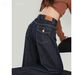 Women's Dark Blue High-Waisted Wide Leg Jeans Relaxed Loose Fitting Straight Leg Floor Length Pants For All Seasons_mkmklike.com