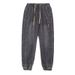 Men's Baggy Cargo Jogger Pants Retro Washed Cotton-Blend Drop Crotch Casual Trousers With Adjustable Drawstring & Tapered Cuffs_mkmklike.com