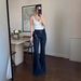Women's Clothing American Style High-Waisted Flared Jeans For Women Faux Two-Piece Set Trendy Ins Hot Item Comfortable Fit Denim_mkmklike.com