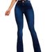 2025 spring new cross border European and American foreign trade high waist slim stretch flared jeans women's trousers_mkmklike.com