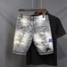 Men's Stretch Japanese Denim Shorts – Oversized Relaxed Fit With Vintage Hong Kong Style (28-36 Waist) – Breathable Summer Casual Shorts_mkmklike.com
