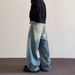 American Wide Leg Curved Knife Jeans Men's Spring And Autumn Fashion Brand Long Straight Tube Large Size Loose Baggy_mkmklike.com