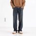 Men's Clothing Basic Washed Retro Fleece Lined Straight Leg Washed Straight Leg Jeans Retro Korean Style Loose Fit Casual Denim Pants For Teen Boys_mkmklike.com