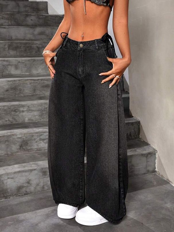 Women's Clothing Wide Leg, Stylish, Retro Inspired, Loose Fitting Wide Leg Jeans._mkmklike.com