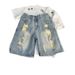 Men's Clothing Men's Style Straight Leg Cargo Shorts Thin Loose Fit Trendy Brand Patchwork Jeans Summer Style Five Point Pants_mkmklike.com