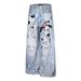 Men's Loose Wide Leg Jeans Retro High Street Style Trendy Cartoon Dog Print Design Casual Denim Pants_mkmklike.com