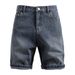 Men's Clothing Starry Sky Pattern Denim Shorts Retro Straight Leg Shorts Men's Denim Shorts_mkmklike.com
