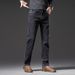 New Korean Version Straight Jeans Men's Elastic Casual Business Jeans Men's Loose Embroidery Large Size Men's Pants_mkmklike.com