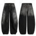 American Style Washed Black Scimitar Jeans Men's Trendy Brand Long High Street Wide Leg Loose Draped Vintage Pants_mkmklike.com