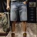 New High End Retro Blue Denim Shorts For Men Trendy Casual Five Point Outerwear Summer Clothing_mkmklike.com