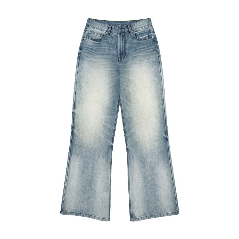 Men's Clothing Spring And Summer Gradient High Street Neutral Wide Leg Loose Baggy Jeans Flared Jeans For Men And Women_mkmklike.com