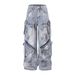Vintage Washed Denim Jeans – Unisex Relaxed Fit High Street Pants With Distressed Details_mkmklike.com