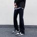 Nordmann Men's Flared Jeans Autumn Winter Vintage Washed Straight Trendy American Style Versatile Cool Split Casual Pants_mkmklike.com