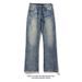Lightning Pattern Flared Jeans For Men, Trendy Brand New Washed Retro Loose Straight Slim High Street Cool Long Pants_mkmklike.com