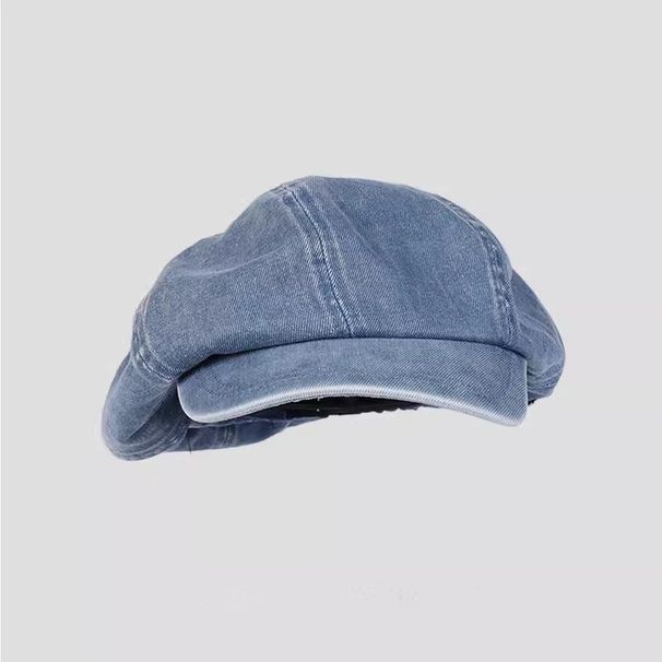 Hot Sale Women Leisure Ladies Denim Hat Cowboy Newsboy Gatsby Cap Octagonal Baker Peaked Beret Driving Hats_mkmklike.com