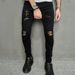 Suitable For All Seasons 2025 New Men's Casual Ripped Slim Fit Skinny Personality Trendy Jeans_mkmklike.com