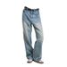 Men's Clothing Vintage Washed Straight-Leg Jeans For Men & Women | 100% Cotton Comfort | Classic Light Blue Denim | Casual Everyday Wear_mkmklike.com