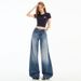 American Retro Narrow Straight-leg Jeans For Women, Spring 2025, Low-waisted, Loose, Versatile, Drapey, Floor-length_mkmklike.com
