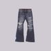 Men's Gothic Distressed Wide-Leg Flare Jeans Vintage Washed Ripped Details High Street Grunge Style Casual Pants_mkmklike.com