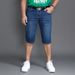 Fattened Plus-size Jeans, Men's 5-point Cross-border Elastic Straight-leg Pants, Men's Summer Thin Five-point Medium Pants, Men's Fat_mkmklike.com