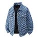 Manufacturer Hair Denim Jacket Men's Loose Checkerboard Printing Top Trendy Brand Jacket Classic Versatile Autumn And Winter Clothing_mkmklike.com
