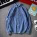 BOY Men's Denim 2021 Spring Autumn New Korean Style Loose Cardigan Jacket Casual Shirt College_mkmklike.com