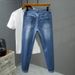 Large Size Men's Clothing New Slim-fit Business Jeans Men's Trendy Brand Small Straight Versatile Jeans Foreign Trade Cross-border Men's Pants_mkmklike.com