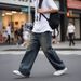 HME Men's American Style Jeans Trendy Wide Leg High Street Versatile Straight Leg Trousers Curved Blade Design Cross Border Exclusive_mkmklike.com